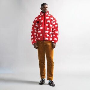 Warm & Wonderful Black Sheep Fleece Sherpa Jacket Diana Red SZXXL